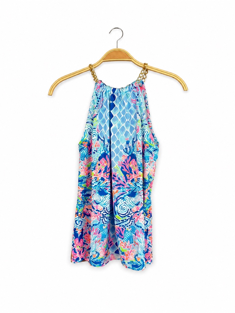Lilly Pulitzer Isa Halter Top Hidden Treasure Print XXS
